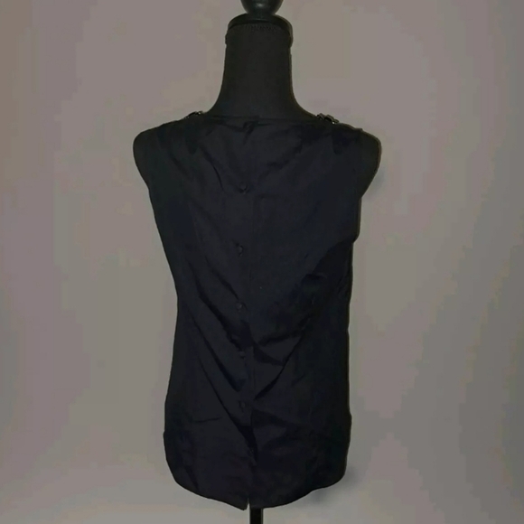 J. Crew Size 6 Sleeveless Black Top Blouse Shirt Beaded Embellishment NWT B24#5 - Picture 2 of 10
